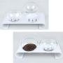 Songchet Double Dog Cat Bowls,Pet Raised Feeder Bowl No-Spill Pet Food Water Bowls for Cats and Small Dog