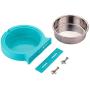 DeaLott Crate Dog Bowl,Removable Stainless Steel Dog Bowl Hanging Pet Cage Bowl Coop Cup Large Water Food Bowl for Dogs Cats Rabbits