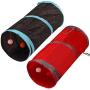 redcolourful Quality Pet Supplies, Pet Tunnel Foldable Kitten Toy with Ball for Dogs Cat Training Rose Red Ideal Pet Product