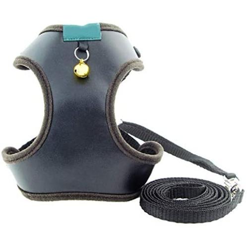 ocijf179 Pet Harness Adjustable Dog Cat Kitten Harness Puppy Vest Leash Chest Strap Set Pet Supplies - Black L