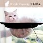 Cat Window Perch, Cat Hammock Window Seat Kitten Transparent Hanging Bed, Space Saving Window Mounted Cat Bed with Durable Heavy Duty 4 Suction Cups Holds up to 22 lbs