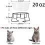 MUZITY Glass Raised Cat Small Dog Dishes, 20 Ounces Pet Food or Water Bowls with Metal Stand, Transparent