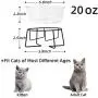 MUZITY Glass Raised Cat Small Dog Dishes, 20 Ounces Pet Food or Water Bowls with Metal Stand, Transparent MUZITY Glass Raised Cat Small Dog Dishes, 20 Ounces Pet Food or Water Bowls with Metal Stand, Transparent