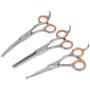 AEXYA Premium Dog Grooming Scissors Kit-3SB-Pet Groom Hair Tool Set-Stainless Steel Straight, Thinning and Curved Sharp Shears for Small or Large Dogs, Cats or Other Pets