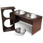 PetFusion Elevated Dog Bowls, Cat Bowls -- Bamboo feeder w/ Water Resistant seal (Short 4'' Tall 10'' options). US FOOD GRADE Stainless Steel raised bowls