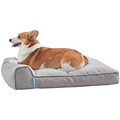 BDEUS 35 x 26 x 6.5In Orthopedic Large Pet Dog Bed Traditional Sofa Couch Pet Bed Mattress with Removable Cover and Pillow, Anti-Slip Bottom for Dogs & Cats