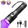 UV Flashlight, COSMOING Rechargeable LED 395nm Black Light, Ultraviolet Flashlight 18650 Battery IP65 Waterproof Pet Urine Detector for Dog Cat Stains, Scorpion, Bed Bug, Household Wardrobe Toilet UV Flashlight, COSMOING Rechargeable LED 395nm Black Light, Ultraviolet Flashlight 18650 Battery IP65 Waterproof Pet Urine Detector for Dog Cat Stains, Scorpion, Bed Bug, Household Wardrobe Toilet