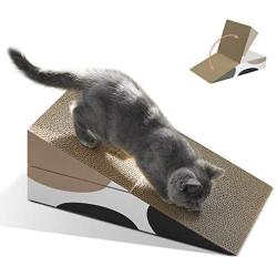 ComSaf Cat Scratcher Triangle, Foldable Cat Scratching Cardboard, Corrugated Scratch Pad, Scratching Lounge Bed for Cat Kitten Kitty, Multiple Scratching Angles, Protecting Furniture, Reversible