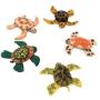 Le Sharma Eco-Turtle Mini 4'', Made from Felted Wool, Sturdy and Stuffing-Free, Multi-Color, Cat Toy