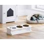 PAWLAND Raised Cat Bowls Elevated Stainless Steel Dog Cat Bowls with Stand Pet Feeder Food Water Bowls for Cats and Small Dogs