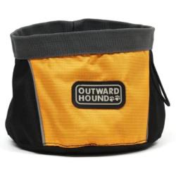Outward Hound Kyjen 2484 Port-A-Bowl Collapsible Travel Dog Food Bowl Water Bowl, Large, Orange