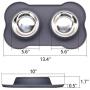 N/E M&J Bone-Shaped Dog Bowl Stainless Steel Dog Bowl, 2 Medium-Sized Bowls (13.3 Ounces Each) Leak-Free, Non-Slip Silicone pad, Used for Small Dogs, Pets, Cats Feeding Bowls
