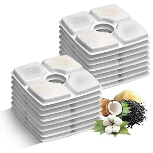 Keprix Replacement Pet Fountain Filters,16 Packs Carbon Replacement Filter for 84oz/2.5L Automatic Pet Fountain Cat Water Fountain Dog Water Dispenser Keprix Replacement Pet Fountain Filters,16 Packs Carbon Replacement Filter for 84oz/2.5L Automatic Pet Fountain Cat Water Fountain Dog Water Dispenser