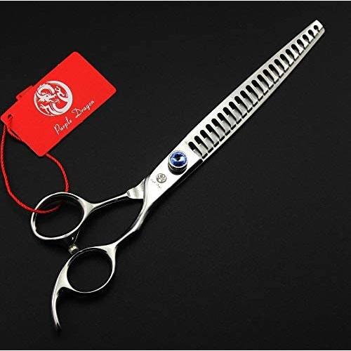 Purple Dragon Professional Pet Grooming Shears Dog/Poodle Cutting/Blending/Thinning/Chunker Scissors with Leather Bag for Pet Groomer