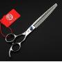 Purple Dragon Professional Pet Grooming Shears Dog/Poodle Cutting/Blending/Thinning/Chunker Scissors with Leather Bag for Pet Groomer