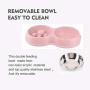 JIUZO Slow Feed Dog Bowl Small,Double Slow Feed Bowl of Dog,Catfeeders and Waterers Pink