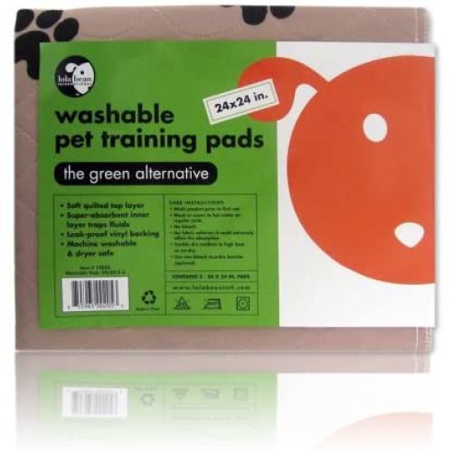 Lola Bean International 18-Inch by 20-Inch Washable Pet Training Pads, 2-Pack