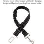 LUPAPA Dog Seat Belt for Vehicle Car (2-Pack), Adjustable Length Pet Seat Belt with Hook Lock and Seatbelt Buckle, Elastic Buffered Reflective Nylon for Shock Attenuation