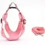 MSRVI Freedom No Pull Dog Harness and Leash Set - Suede Velvet Night Reflective Adjustable Dog Harnesses for Small Dogs Medium Dogs Large Dog Easy Walk Dog Harness Pink MSRVI Freedom No Pull Dog Harness and Leash Set - Suede Velvet Night Reflective Adjustable Dog Harnesses for Small Dogs Medium Dogs Large Dog Easy Walk Dog Harness Pink