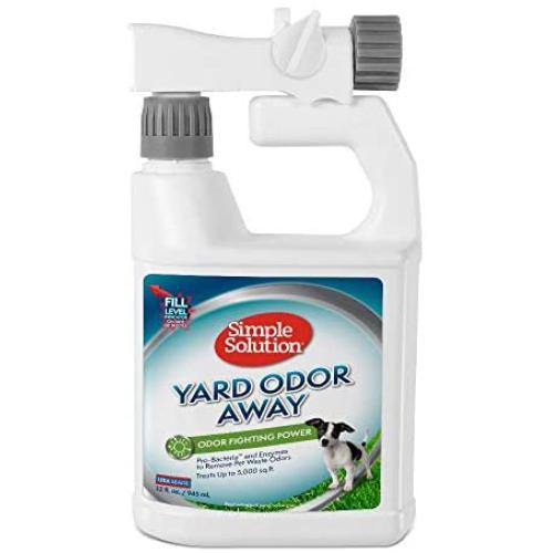 Simple Solution Yard Odor Away | Outdoor Odor Eliminator | Pet Odor Remover for Lawn and Yard | Hose Spray Attachment Ideal for Multi-Surface Outdoor Use | 32 Ounces