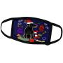 3dRose All Smiles Art - Pets - Funny Cute Black Lab Puppy Dog and Dog Toys Christmas Cartoon - Face Masks (fm_322591_3)