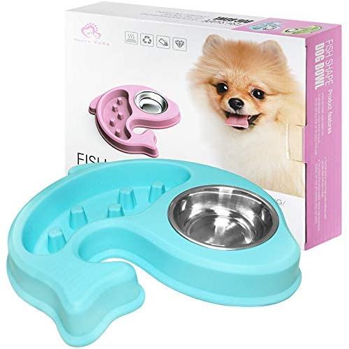 Dog Bowls Slow Feeder - Stainless Steel Dog Food & Water Feeder Set for Small Dogs Cats Puppy Kittens Pet