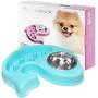 Dog Bowls Slow Feeder - Stainless Steel Dog Food & Water Feeder Set for Small Dogs Cats Puppy Kittens Pet