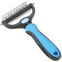 VWMYQ-Pet Grooming Tool - 2 Sided Undercoat Rake for Cats and Dogs - Safe Dematting Comb for Easy Mats & Tangles Removing - No More Nasty Shedding and Flying Hair