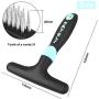 FPVERA Dog Dematting Brush Comb Undercoat Rake for Cats Dogs Short or Long Hair Pet Grooming Tool Double Row of Stainless Steel Pins-Blue