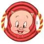 Warner Brothers Looney Tunes Red Porky Pig Dog Frisbee with Rope Warner Brothers Looney Tunes Red Porky Pig Dog Frisbee with Rope