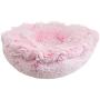 Bessie and Barnie Ultra Plush Bubble Gum/ Snow White Deluxe Luxury Shag Dog/Pet Lily Pod Bed Machine Washable