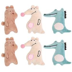 ocijf179 Cat Toy 6Pcs Pet Cat Kitten Plush Kangaroo Bear Claw Grinding Catnip Catmint Chewing Toy - Brown+Green+Beige