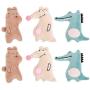 ocijf179 Cat Toy 6Pcs Pet Cat Kitten Plush Kangaroo Bear Claw Grinding Catnip Catmint Chewing Toy - Brown+Green+Beige