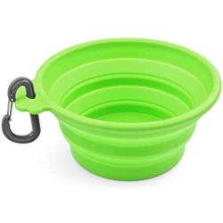 Flexzion Collapsible Dog Bowl Set of 1/2/4 Pack - 12oz Large Food Grade Silicone Foldable Expandable Pop Up Cup Dish Portable Travel Feeder Container for Pet Cat Food Water Feeding with Carabiner Clip