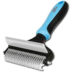 Pet Brush, 2-Side Pet Grooming Tools for Cat and Dog with Deshedding Brush and Safe Dematting Comb