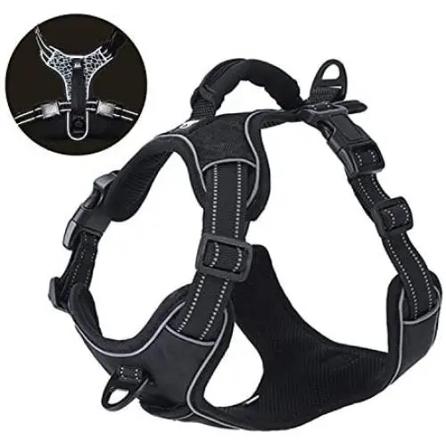 Rision Pet Dog Harness No-Pull Adjustable Pet Oxford Vest with 2 Leash Clips Soft Padded Dog Vest Reflective No-Choke with Easy Control Handle for Dogs Rision Pet Dog Harness No-Pull Adjustable Pet Oxford Vest with 2 Leash Clips Soft Padded Dog Vest Reflective No-Choke with Easy Control Handle for Dogs