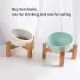 Jemirry Ceramic Pet Bowls with Stand - Cat Water Bowl and Food Dish, Solid Wooden Water Stand Feeder Set for Puppy and Cat Jemirry Ceramic Pet Bowls with Stand - Cat Water Bowl and Food Dish, Solid Wooden Water Stand Feeder Set for Puppy and Cat