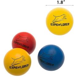 EXPAWLORER 12 Pack Floatable Dog Rubber Bouncy Balls Floating Fetch Toy Puppy Chew Toys Elastic Tennis Balls Durable Racquet Ball Toys for Puppy Small Dogs