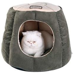 Armarkat Cat Bed, Laurel Green and Beige