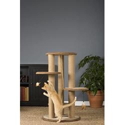 Prevue Pet Products 7150 Kitty Power Paws Multi-Platform Posts with Tassels Cat Scratcher, Natural