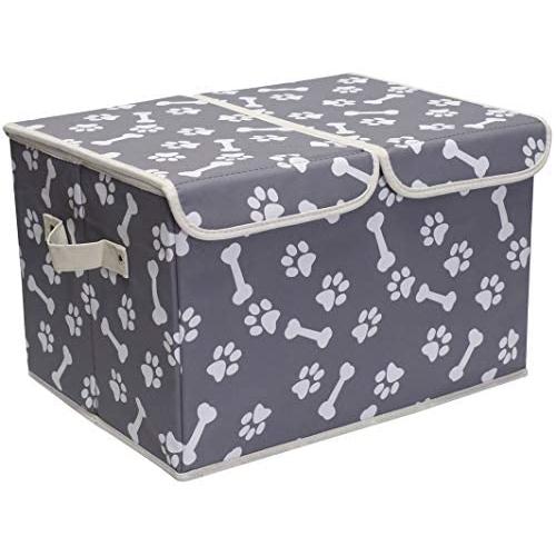 Brabtod Canvas Dog Toy Storage - for Dog Toy Basket for organizing Dog cat Toys and Dog Stuff-Bone Claw