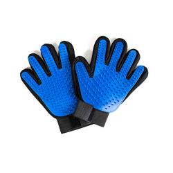 RoyalPups Pet Grooming Gloves Complete with a Bonus Comb Silicone, Blue