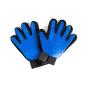 RoyalPups Pet Grooming Gloves Complete with a Bonus Comb Silicone, Blue