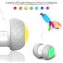 k-berho Cat Toys Interactive, Cat Toys for Indoor with Feather,Ball,Mouse and 2 Color Ribbons,Automatic Cat Toy with Irregular USB Charging 360 Degree Self Rotating Ball