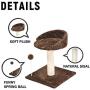 Poils bebe Cat Scratching Post and Activity Tree Natural Sisal Tower with Round Perch and Plush Ball Furniture Made for Kitten and Small Cat