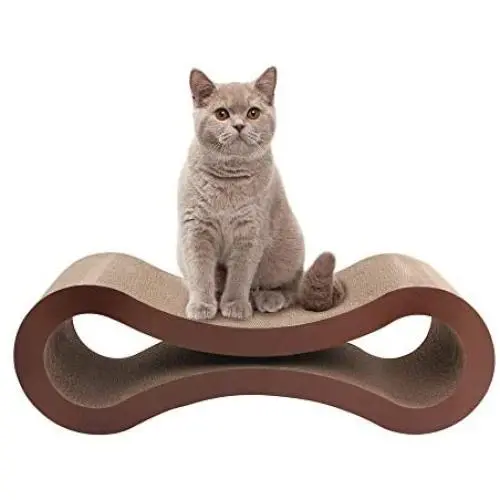 Pet Prime Cat Scratcher Lounge Cardboard Cat Scratching Pad Cardboard Cat Scratcher Lounger Scratch Lounge Furniture (S/M/L)