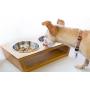 Premium Elevated Dog and Cat Pet Feeder, Double Bowl Raised Stand Comes with Extra Two Stainless Steel Bowls. Perfect for Small Dogs and Cats
