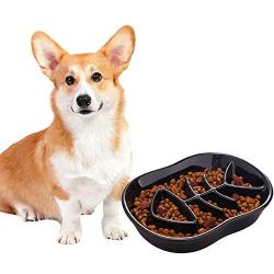 Jemirry Dog Slow Feeder Ceramic Cat Dog Bowl Dog Dish Slow Feeding Food Bowls for Bulldog Puppy Medium Dogs Pet Diet