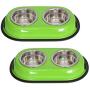 Iconic Pet 1 Cup Color Splash Stainless Steel Double Diner for Dog/Cat