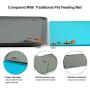 Dog Food Mat, Pet Feeding Mat with Strong Suction Cups - Silicone Waterproof Dog Mat (19x12inches) & (24x16inches), Non-Slip Pet Bowl Mat for Protect Floor